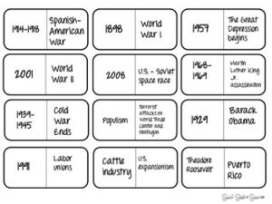 US History Since 1877 Review Game of Dominos - Social Studies Success
