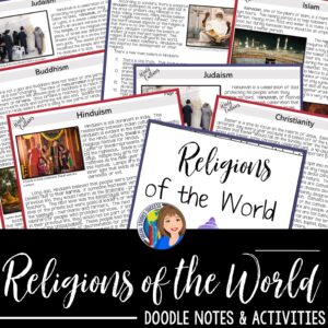 Religions of the World Doodle Notes Activities