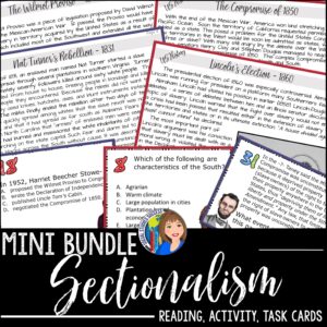 Sectionalism Reading & Activities